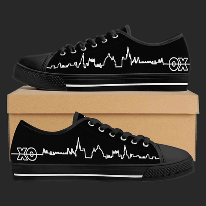 Oxford Skyline Black Low-Top Canvas Sneakers