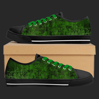 Green Pulse Edition — Custom Low-Top Canvas Shoes
