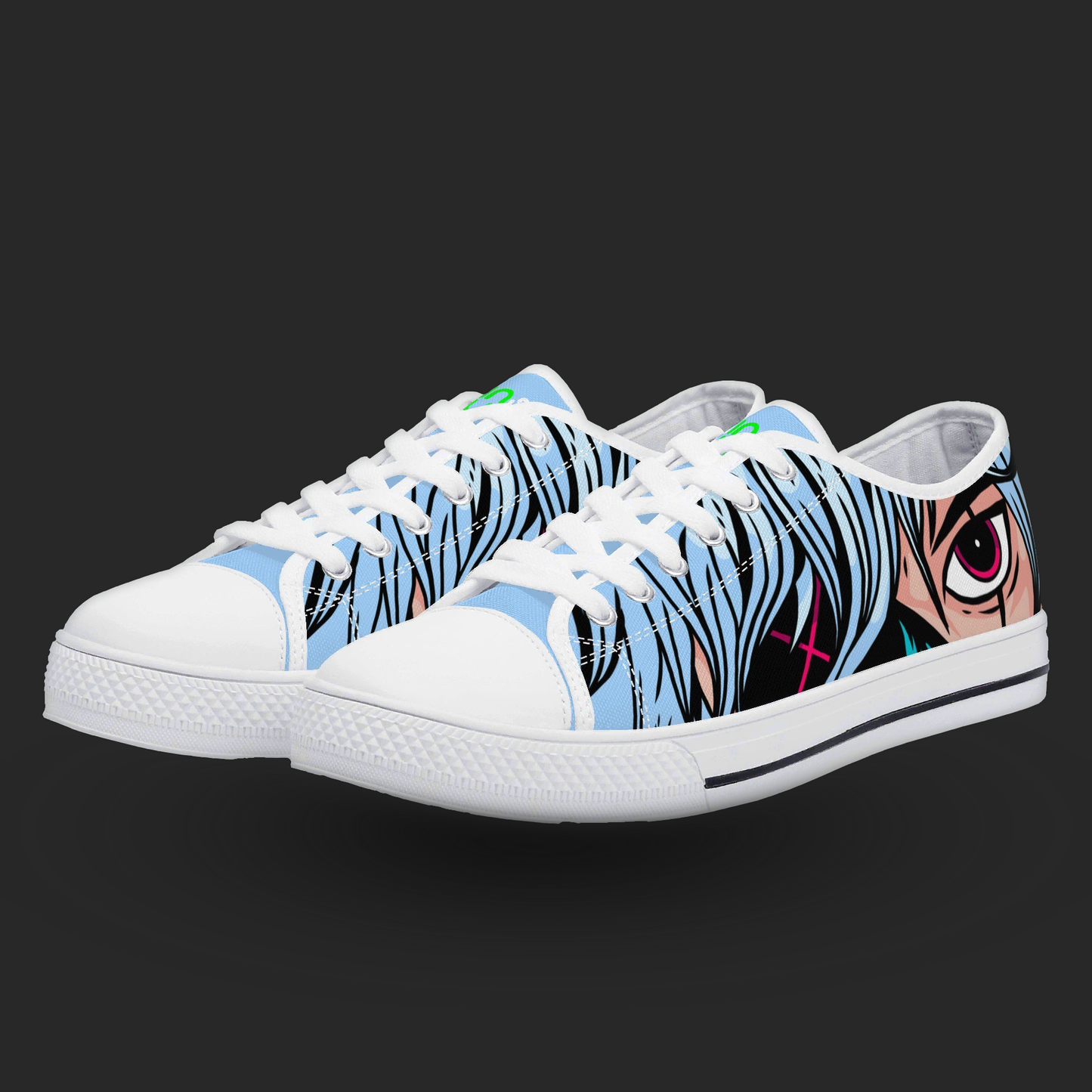 Neon Vision — Anime Street Low-Top Canvas Sneakers (Black or White Trim)