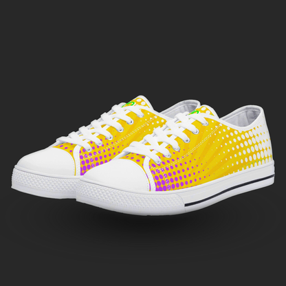 Pop Burst — Custom Low-Top Canvas Sneakers (White or Black Trim)