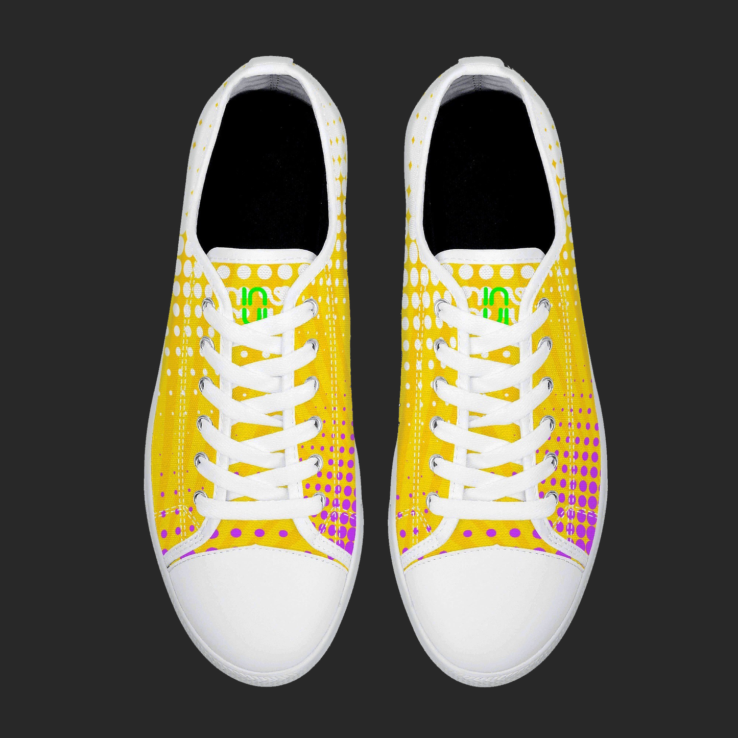 Pop Burst — Custom Low-Top Canvas Sneakers (White or Black Trim)