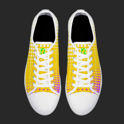 Pop Burst — Custom Low-Top Canvas Sneakers (White or Black Trim)