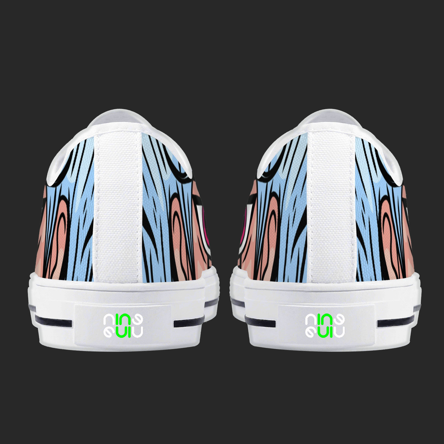 Neon Vision — Anime Street Low-Top Canvas Sneakers (Black or White Trim)