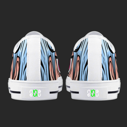 Neon Vision — Anime Street Low-Top Canvas Sneakers (Black or White Trim)