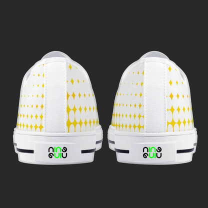 Pop Burst — Custom Low-Top Canvas Sneakers (White or Black Trim)