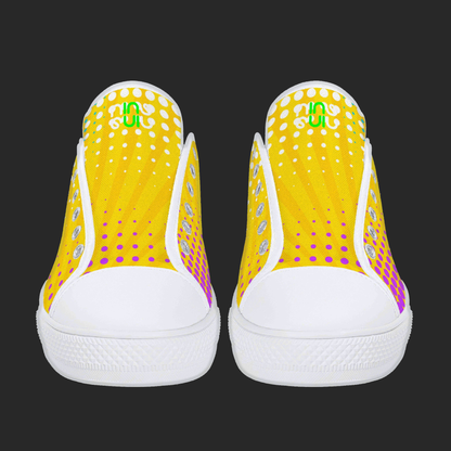Pop Burst — Custom Low-Top Canvas Sneakers (White or Black Trim)
