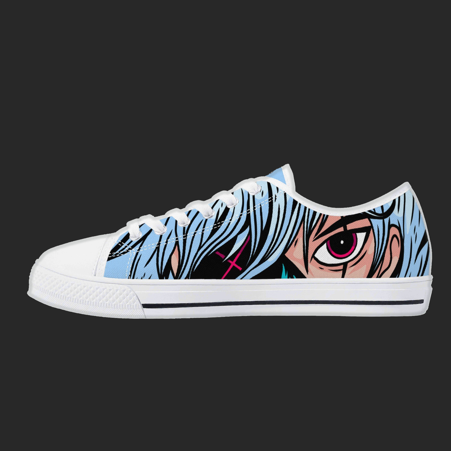 Neon Vision — Anime Street Low-Top Canvas Sneakers (Black or White Trim)