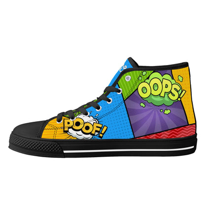Men's High Top Canvas Shoes Retro Comics