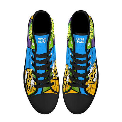 Men's High Top Canvas Shoes Retro Comics